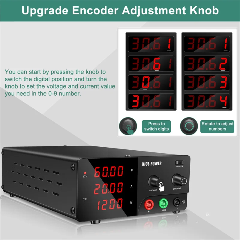 Imagem -04 - Switching Power Supply Banco de Laboratório Programável Faça Você Mesmo Estabilizador de Tensão 500w 600w 1000w 12v 24v 30v 48v 30a Ajustável dc