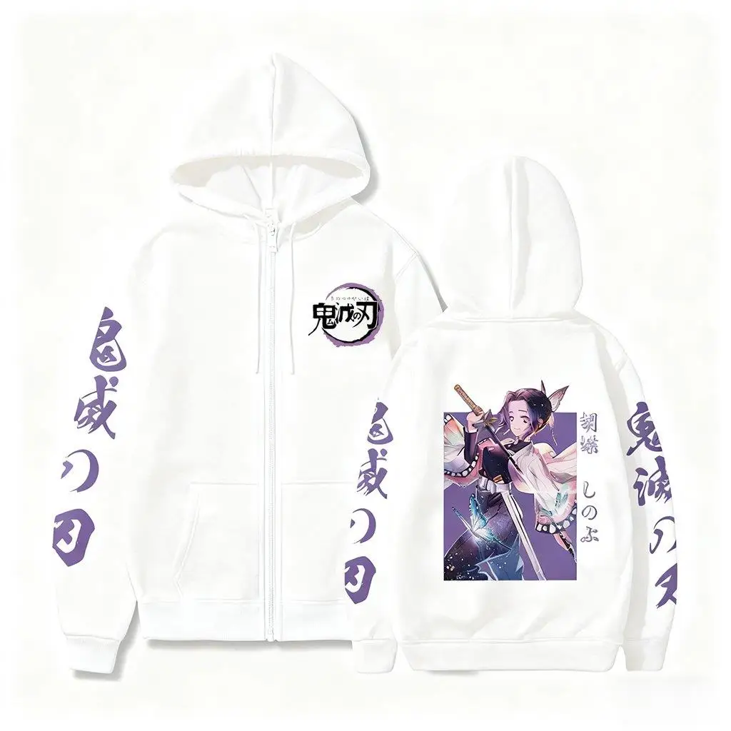 كيميتسو نو يابا فراشة شينوبو أنيمي زمم هوديي الرجال النساء 2026 الشتاء بلوزة كاجوال جاكيتات للجنسين الشارع الشهير تأثيري