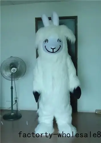 Nuevo adulto mejor venta espuma leche carnaval ovejas disfraz de mascota de dibujos animados de lujo vestido de lujo de Navidad disfraz de mascota de Halloween