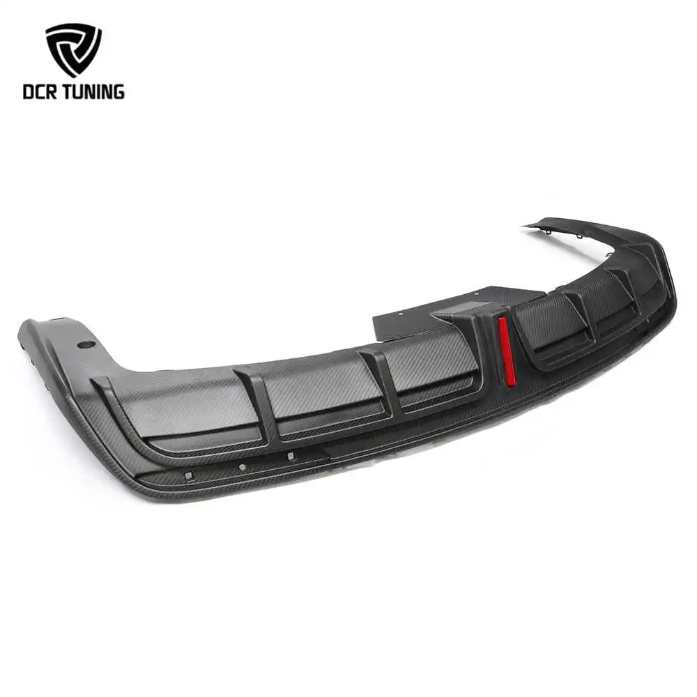 

Настоящее углеродное волокно для Tesla Model S 2021+, диффузор заднего бампера, комплект корпуса в стиле B со светодиодом