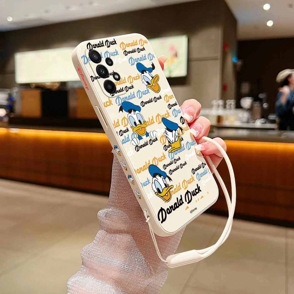 Disney Donald Duck Daisy Case For OPPO Realme 11 10 9i 8i 7 7i 6 Pro Plus C31 C35 C11 C12 C15 C20 C21Y C25 Cover With Hand Strap