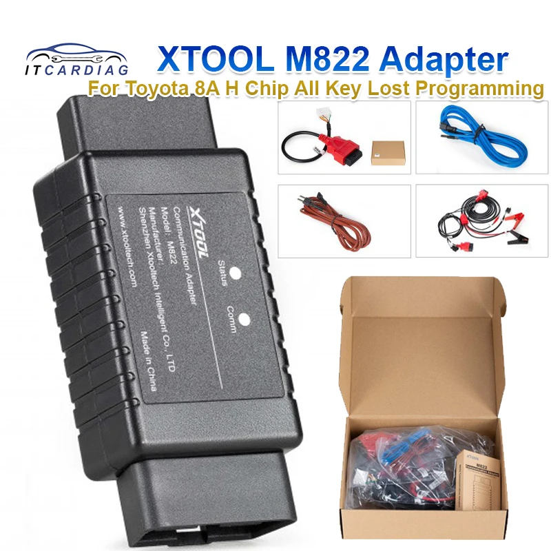 XTOOL M822 Adapter For Toyota 8A H Chip AIl Key Lost key Programming Work With KC501/PAD3/D9 Pro/A80 Pro Master