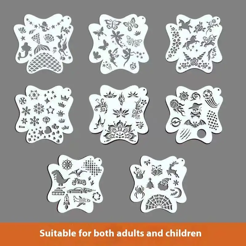 Professional Reusable Face And Body Paint Stencils Easy Templates For Adults Kids Party Makeup Tools