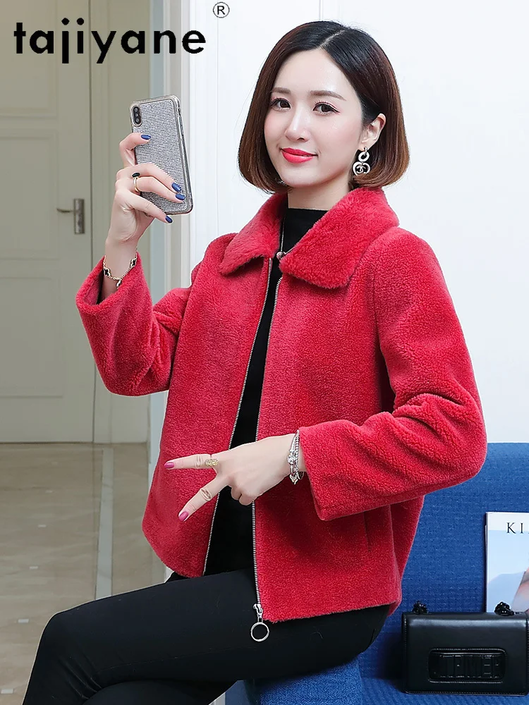 TAJIYANE 100% Wool Coats for Woman High Quality Short Sheep Shearing Coat Casual Female Outerwears Winter Women Clothes 2025шуба