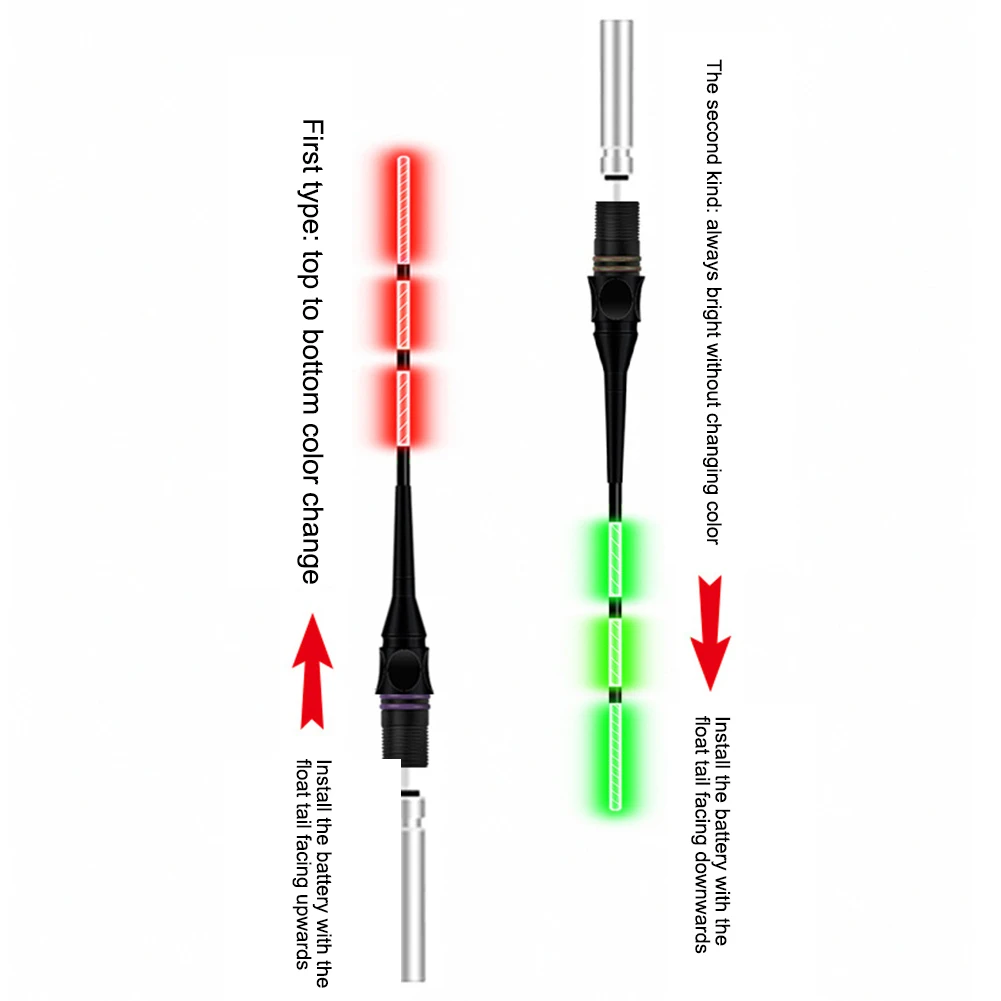 1-10 PC 1.2/1.5/1.8/2.2/2.5/3G เรืองแสง Bobbers พร้อม LED ส่องสว่างการตรวจจับแรงโน้มถ่วงเปลี่ยนสี Light Up Bobber สําหรับตกปลากลางคืน