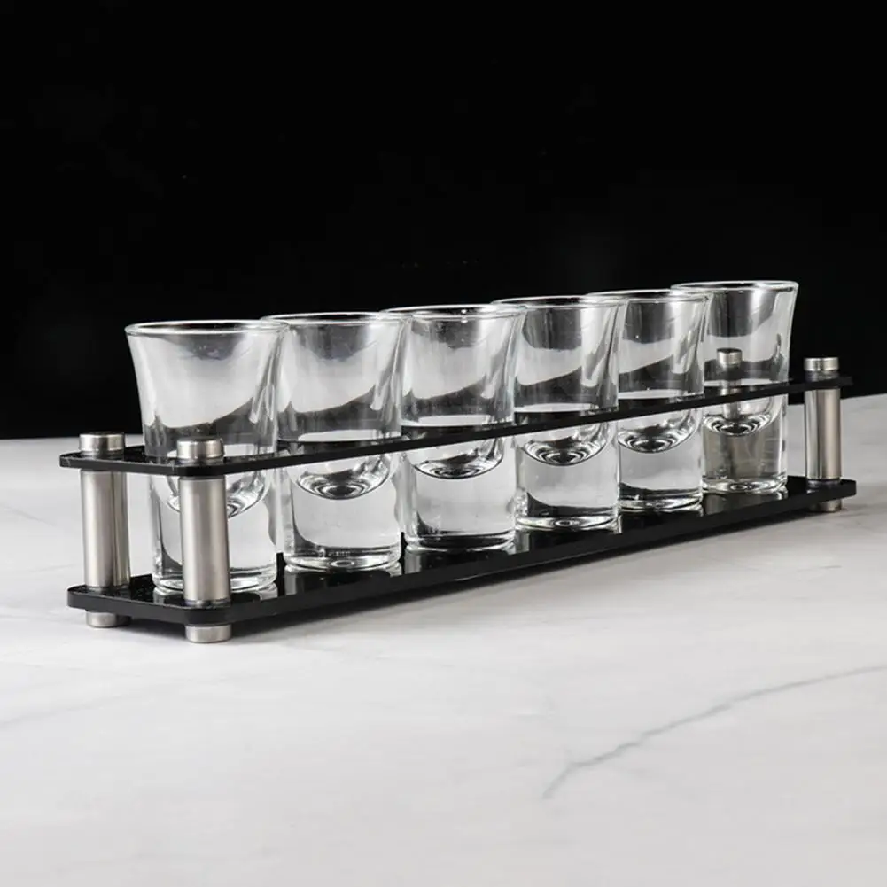 6/12 Holes Wine Cup Rack Transparent Square Shot Glass Holder Acrylic Shelf Tray For Tequila Liqueurs Whiskey Stand Bar Supplies