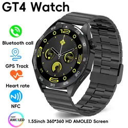 2024 New Smart Watch GT4 Heart Rate Sleep Health Monitor Bluetooth Call NFC Smartwatch Men Women GPS Track Tracking For Huawei