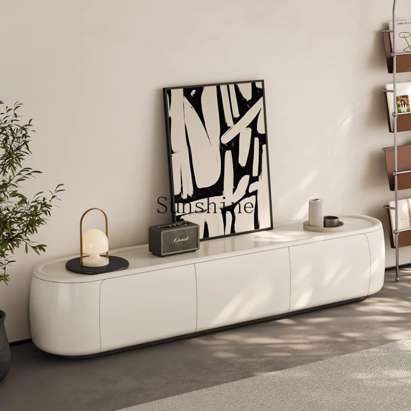 Cream wind solid wood TV cabinet living room, household floor-to-ceiling small apartment coffee table TV storage, combination