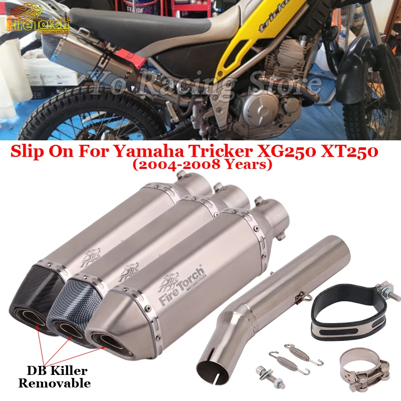 Motorcycle Exhaust Escape Middle Link Pipe Moto Muffler Adapter Connecting Slip On For Yamaha Tricker XG250 XT250 2004 - 2008