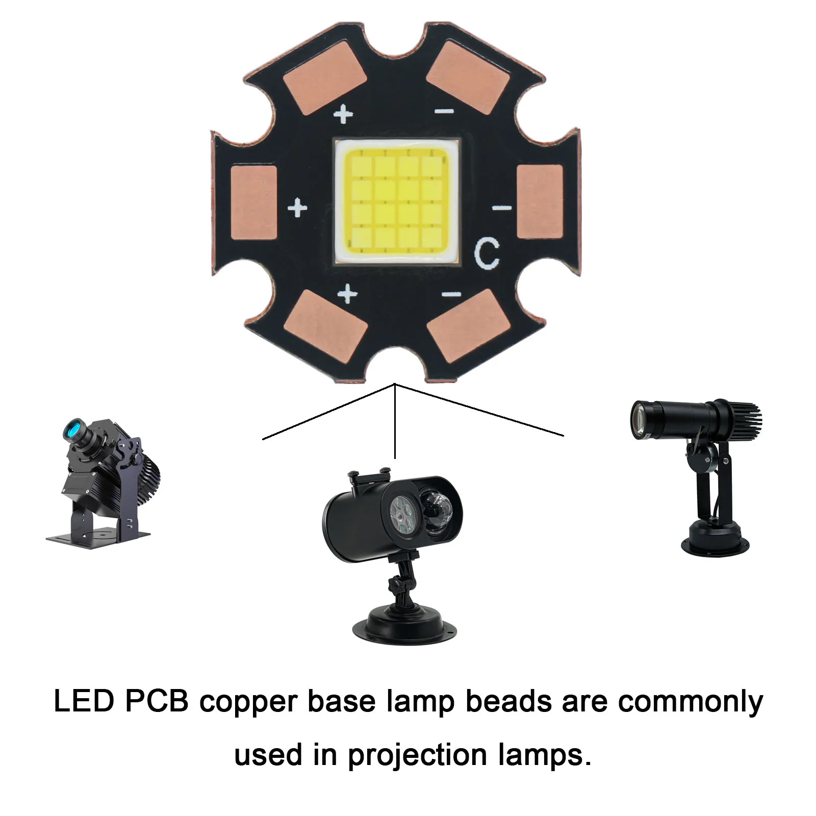 High Power LED Chip 50W Super bright 12V 7000K White Lamp Bead PCB Tube Lamp Copper Substrate for automotive Projector Lamps DIY