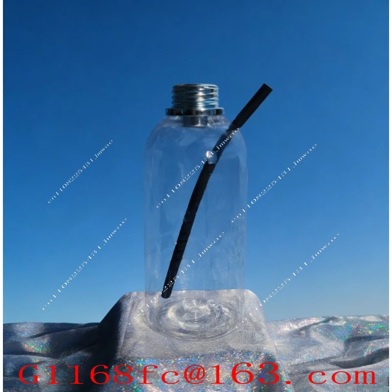 Transparent 1L Negative Pressure Bottle Breathing Control Accessories Metal Connector for Gas Masks