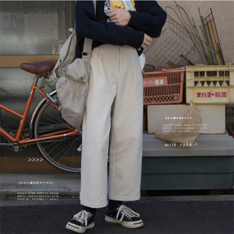 

Deeptown Baggy Vintage Cargo Pants Women Harajuku Japanese Style Casual Wide Leg Trousers Korean Fashion Straight Pantalones