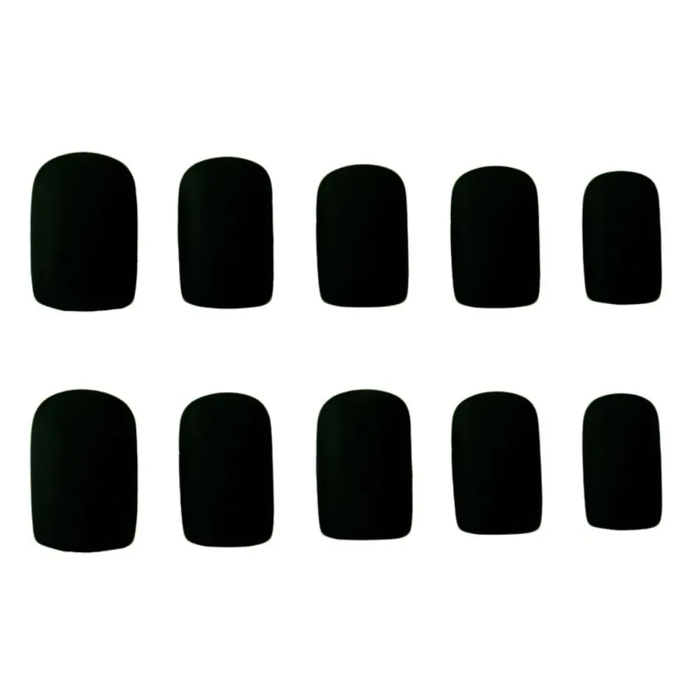 24Pcs New Detachable Solid Color Fake Nails Wearable Matte Medium Long False Nails Full Cover Manicure Press-on Nails Women