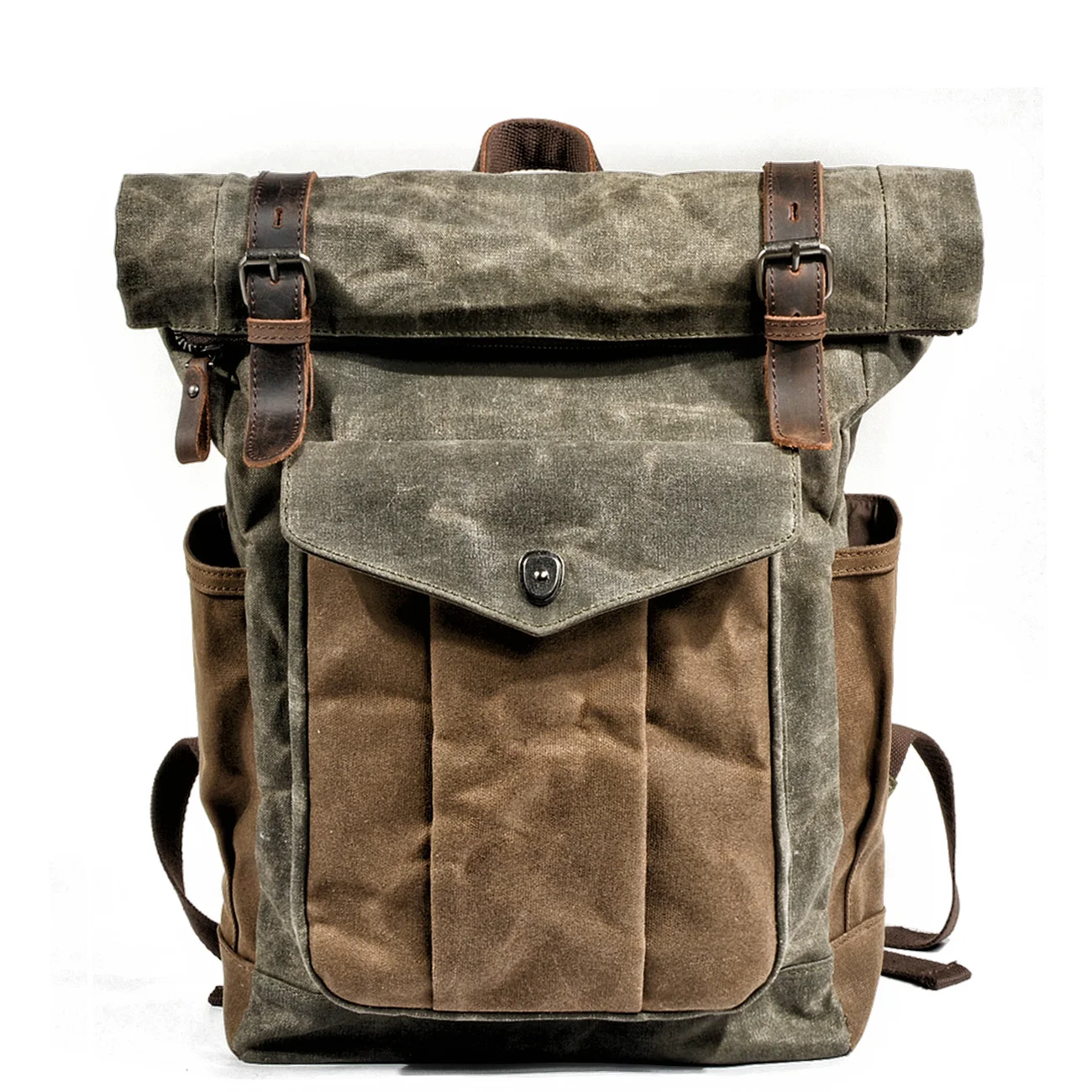 

Motorcycle Side Bag Off-road Moto Shoulder Messenger Laptop Backpack sacoche moto Classic Vintage Men Canvas Leather Saddle Bag