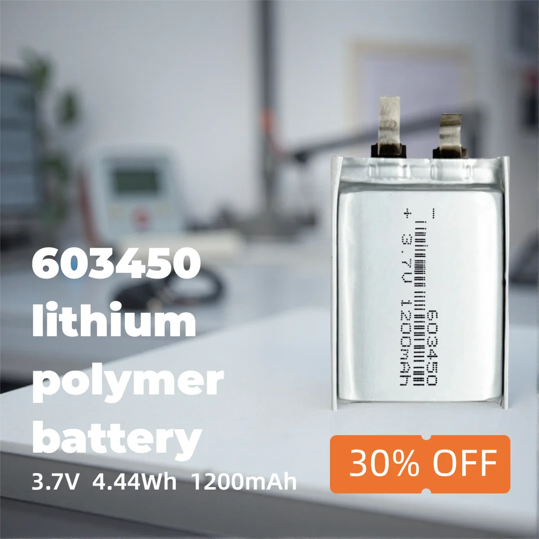 603450 3.7V 1200mAh Li-ion Battery Compact, High-Energy Rechargeable Cell for Mini Electronics, Smart Devices, DIY Projects