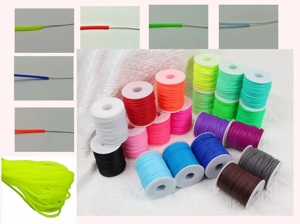 

55 Yard 2mm Soft Hollow Rubber Tubing Jewelry Cord Cover Memory Wire Craft Spool