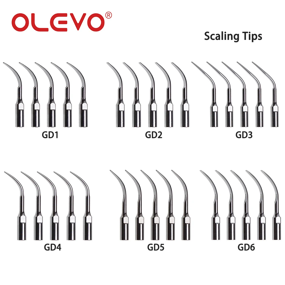 Olevo 5 Stks/pak Ultrasone Tandheelkundige Scaler Tips Schalen Perio Gd Tip Geschikt Voor Satelec Dte Handpiece Endodontics Parodontics Tools