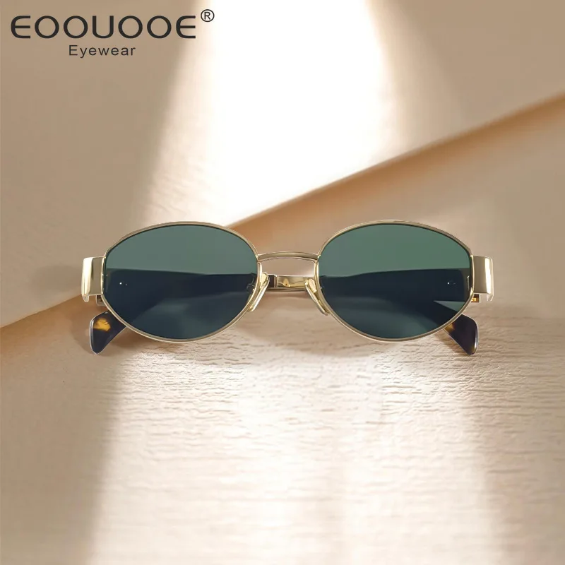 2024 New Brand Fashion Women Sunglasses 100% Metal Eyeglasses Prescription Optics UV400 Sun Glasses 40235