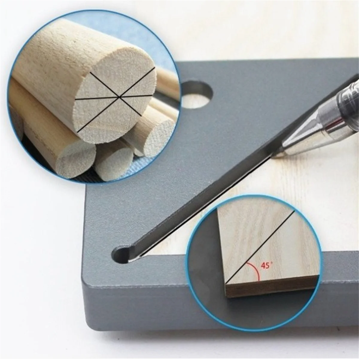 A83Z Woodworking Scriber Measuring Tools Center Point Position Draw 45° Line Tablesaw Height Width Depth Diameter Gauge Tools