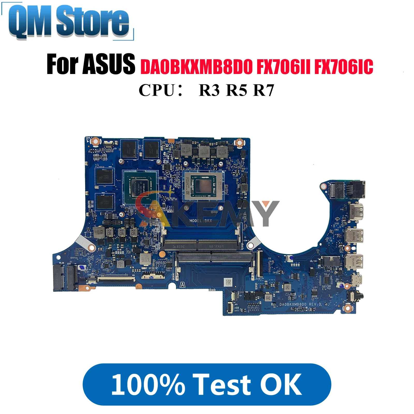

DA0BKXMB8D0 Материнская плата для ноутбука ASUS TUF Gaming FX706IC FA506I FX706II FX706iH Материнская плата для ноутбука с процессором R3 R5 R7 tests ОК