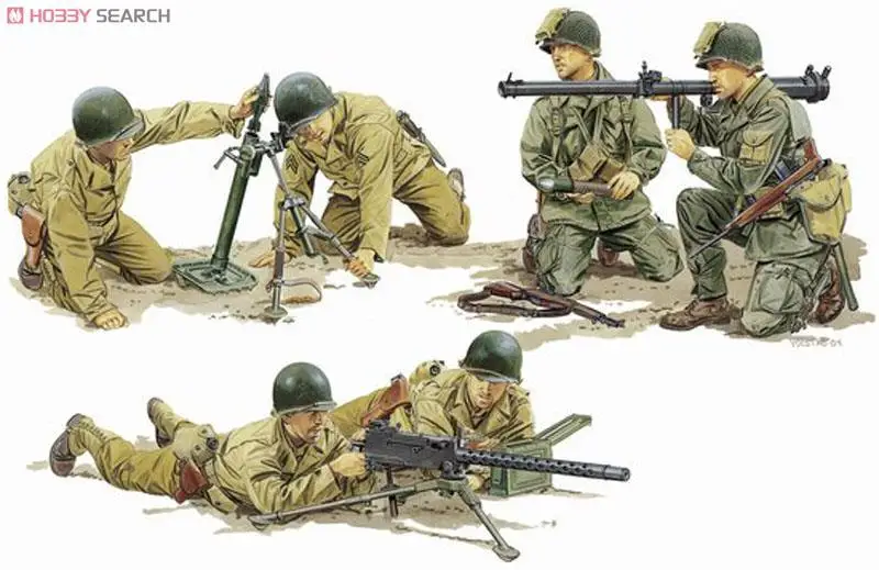 Dragon 6198 1/35 Scale WW.II U.S. Army Support Weapon Team Model Kit