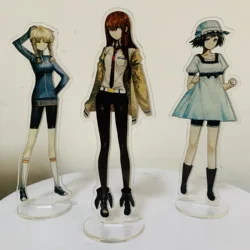 Japan Anime Steins Gate Figure Okabe Rintarou Makise Kurisu Hashida Itaru Cosplay Acrylic Stand Model Desktop Decoration Props