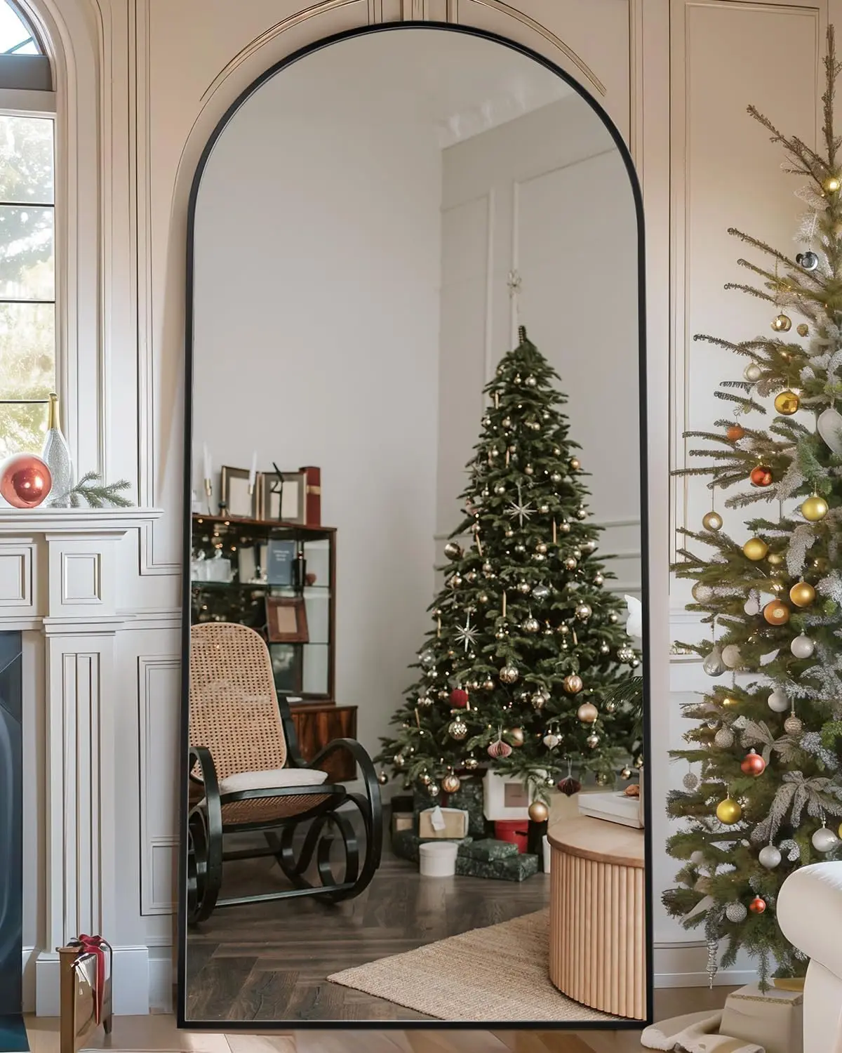 

Arched Full Length Mirror 76x34 Inch, Freestanding Floor Mirror with Stand for Bedroom and Living Room, Black