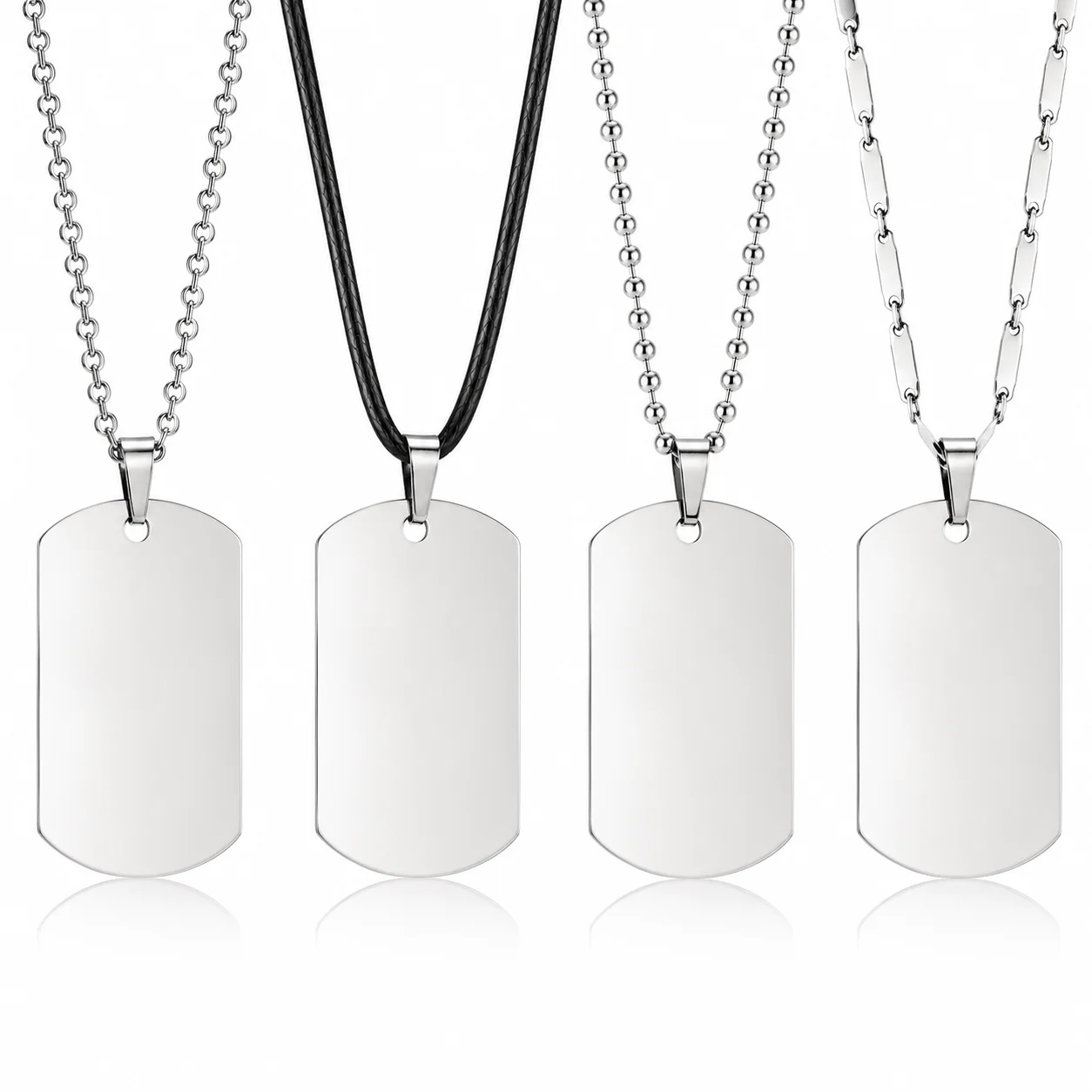 Personalized Custom Text, Pattern, Logo, Photo Metal Tag, Titanium Steel Necklace, Trendy Men's Custom Couple Id Tag Pendant, Dog Tag Made of Stainless Steel