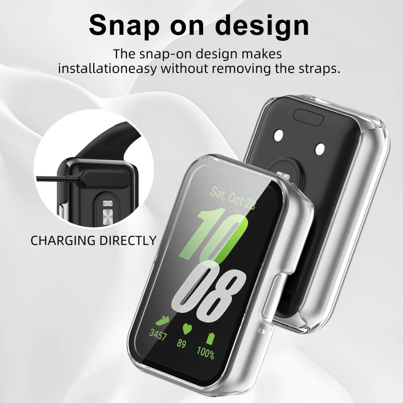Glass+Case for Samsung Galaxy Fit 3 Tempered Glass Screen Protector & Hard PC Protective Bumper for Galaxy Fit3 Accessories image 3