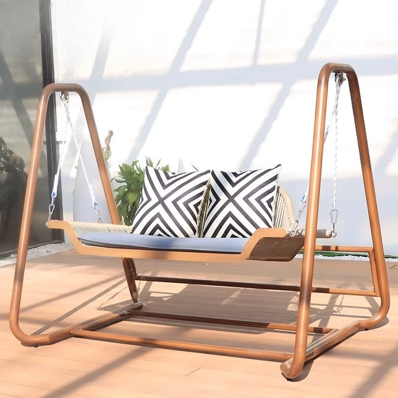 Outdoor Balcony Villa Courtyard Swing Rocking Chair Terrace Garden Hanging Chair Cradle Rattan Leisure
