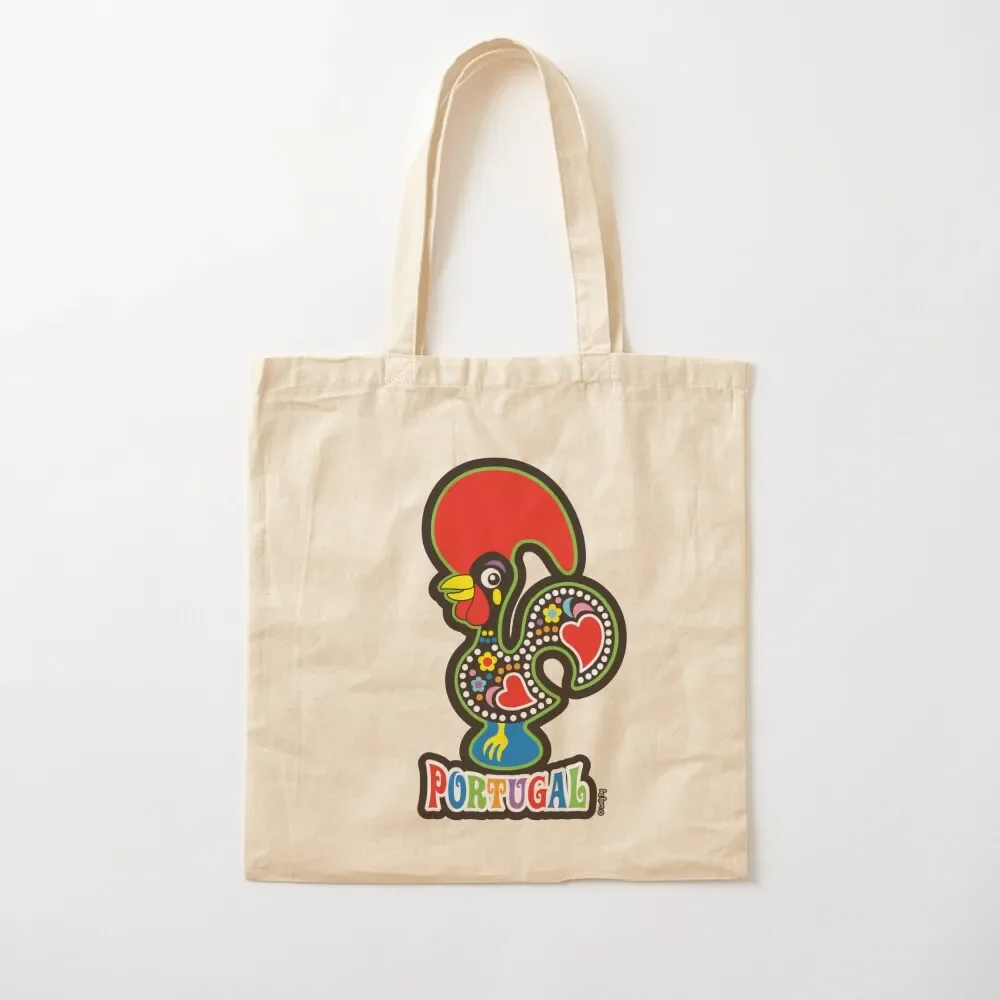 Portugal Happy Go Lucky Galo de Barcelos Famous Lovely Day Design Tote Bag Handbags women Canvas bag