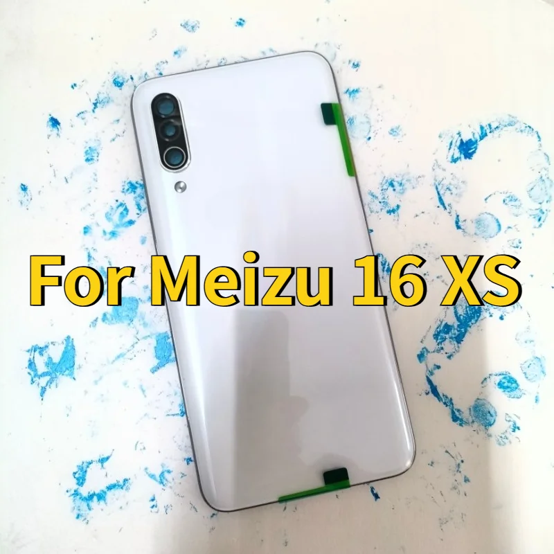 バッテリーバックハウジングカバー-meizu-16xs-用リアケース電話蓋-カメラガラスレンズ-ミドルフレーム付き