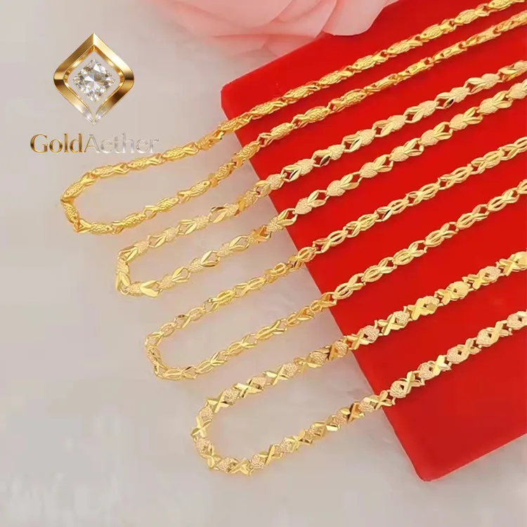 GoldNouveau Women's 24K Gold AU999 Ethnic Necklace - Exquisite ethnic pattern, light texture, value-preserving, for linen outfit