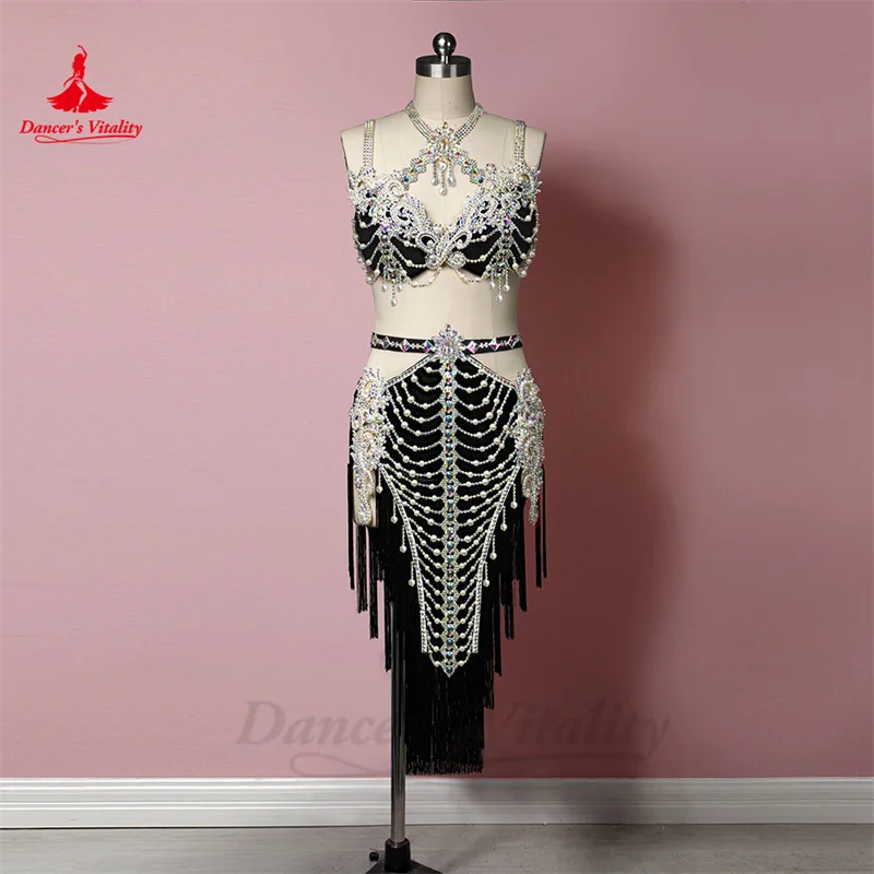 Belly Dance Costume Set for Women Inspiration Performance Suit Heavy Industry Tassel Latin Fusion Oriental Performance Outfit