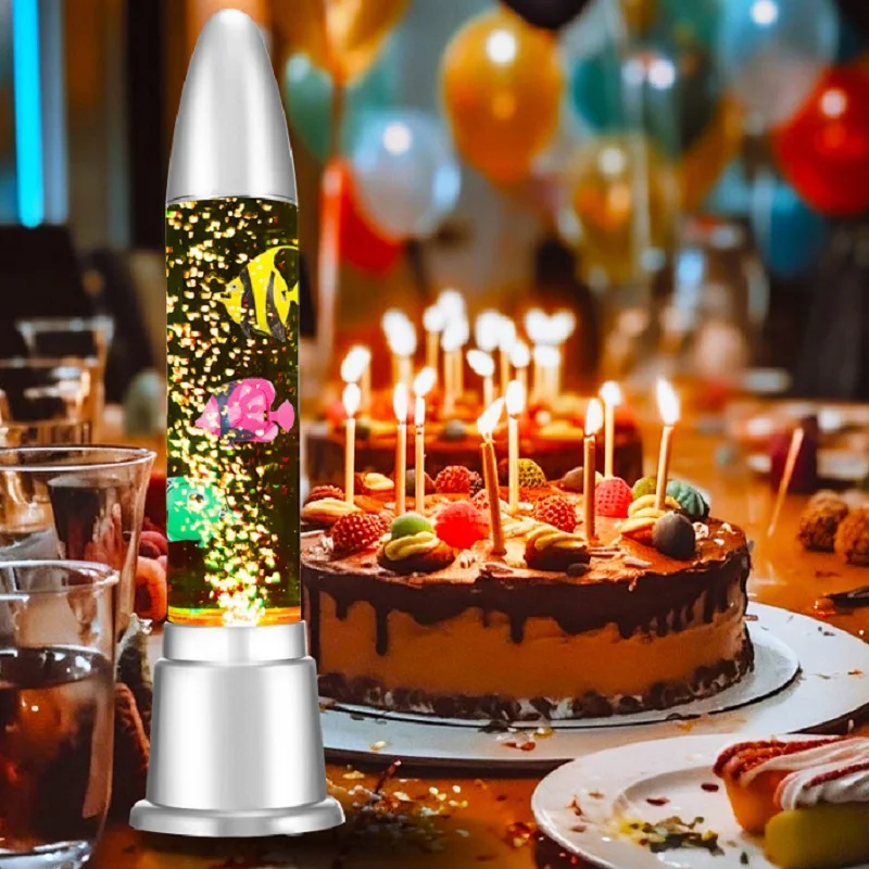 1pcs 직경 8cm LED 버블 튜브 빛 밤 빛 물고기 탱크 램프 분위기 빛 홈 장식 책상 침실