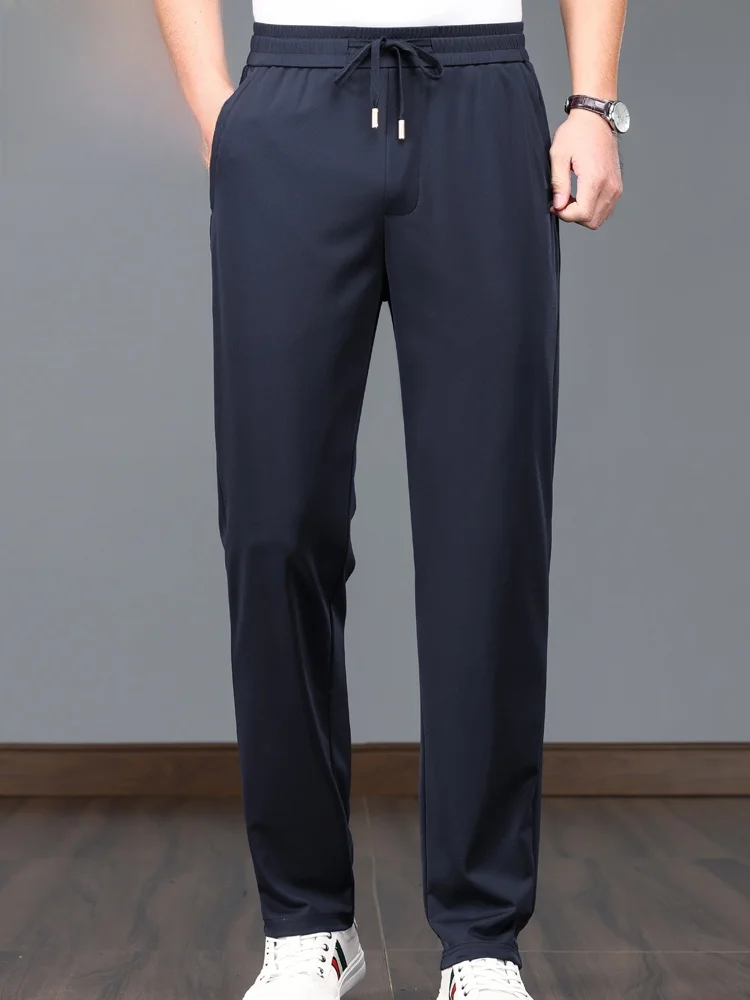 

Мужские летние тонкие спортивные брюки Pierre Cardin из ледяного шелка, быстросохнущие, повседневные, длинные, модные, городские, дышащие, прямые...