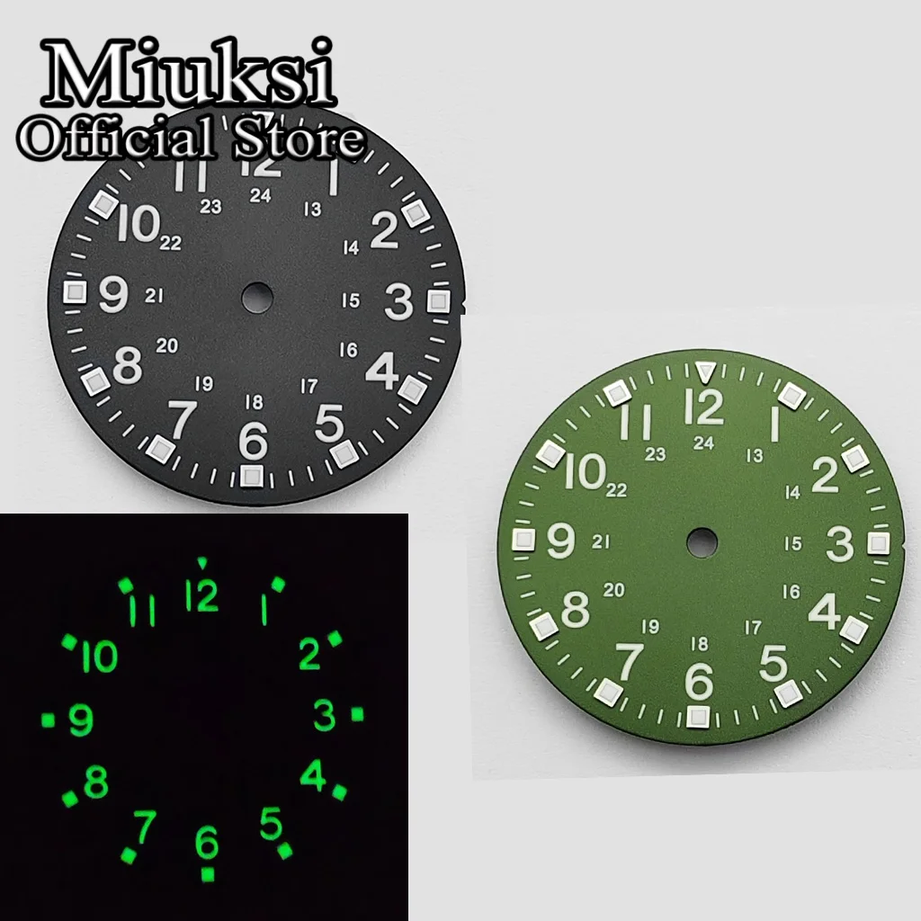 Miuksi 28,5 mm VH31 Zifferblatt, grün leuchtend, passend für VH31 NH35 ETA2824 2836 Mingzhu DG2813 3804 Miyota 8205 8215 821A Uhrwerke – Detail 9
