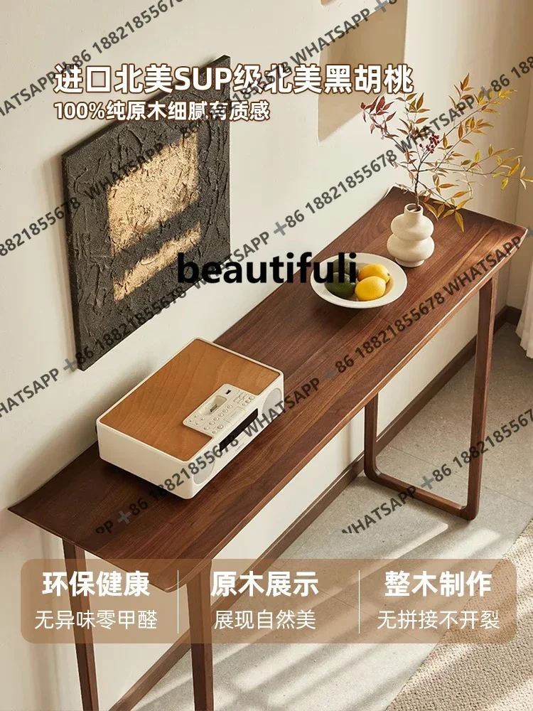 Q181  narrow table case New Chinese entrance storage table Solid wood strip case High foot supply table Entry entrance lll