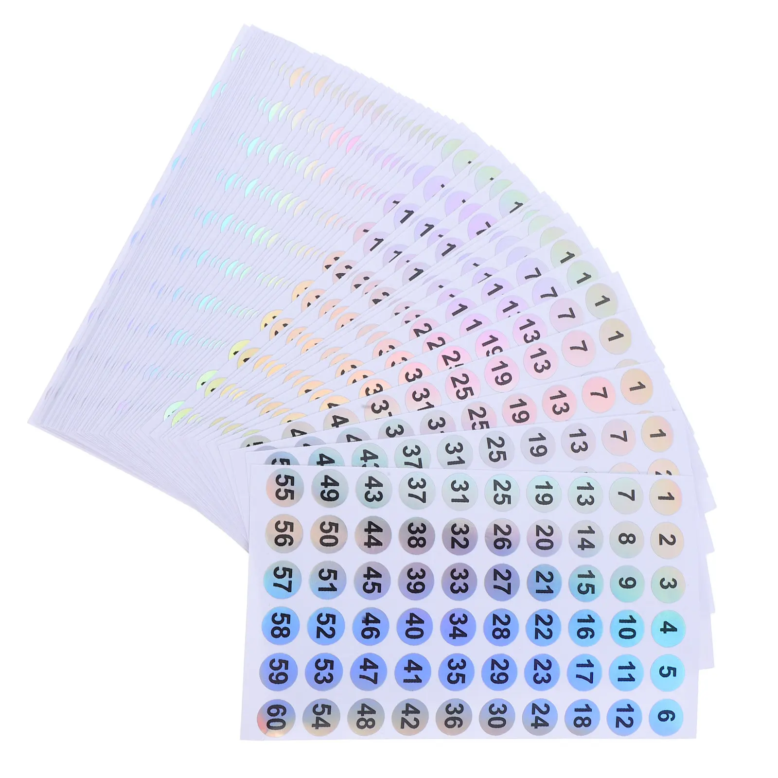 

50Pcs Round Consecutive Number Stickers Waterproof Colorful Numbered Labels for Inventory Storage Organization File Folder Tags