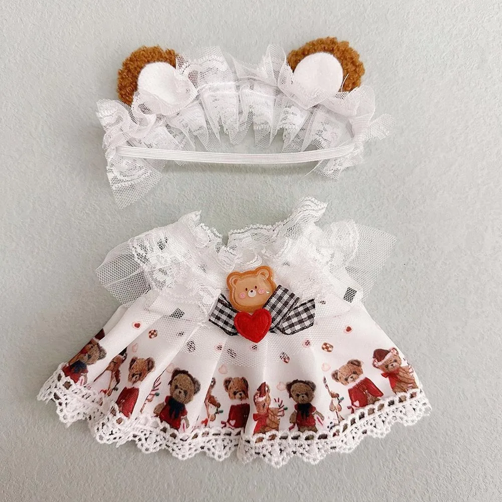 Vestido Lolita de algodón para muñeca, falda pequeña para muñeca de pato enfadado, ropa de cambio, lindo y dulce, 20cm