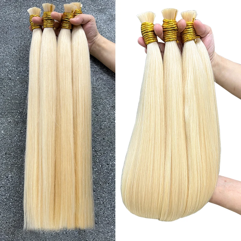 

Shinehair Blonde Honey Straight 100% Real Human Hairs Bulk Virgin Hair Women 613 Hair Bundle 1B613 Hair Extensions For Braiding