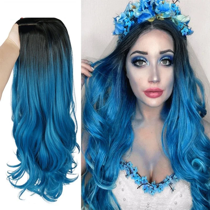 

European and American women's wavy long curly hair holiday style costume wig for Christmas