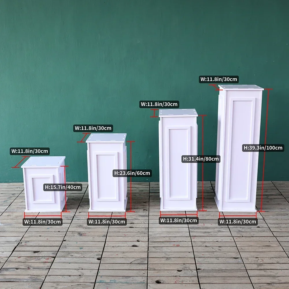 Baby Douche Verjaardagsfeestje Decoraties PVC Witte Romeinse Kolom Road Guide Plank voor het plaatsen van Feestdecoraties H40/60/80/100cm