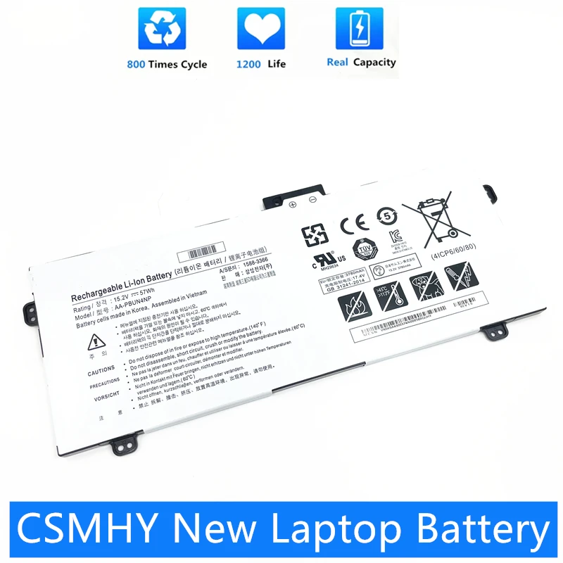 

CSMHY New AA-PBUN4NP Laptop Battery For Samsung NP940Z5J NP940Z5L NP940Z5L-X01US NP940Z5L-X03US NP940Z5L-S03US 15.2V 57Wh 3750mA