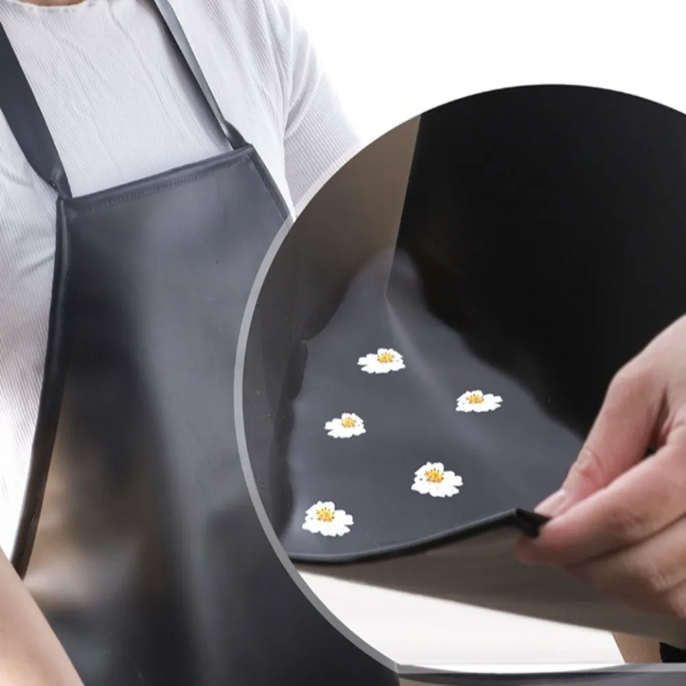 

PVC Waterproof Oil-proof Apron Waist Lengthened Black Leather Factory Working Apron Thickening Extra-long Kitchen Chef Apron