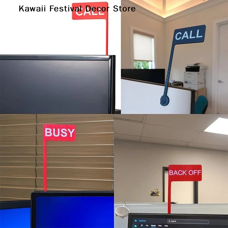 【K】1/2/3pcs Monitor Busy Flag Signs Fun Office Gift Busy/On Call/Back Off Signs, Fun Desk Accessories, Suitable For Home Office