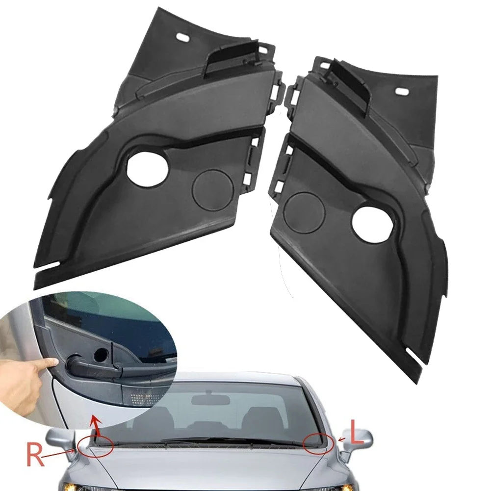 

Front Left Right Windshield Wiper Trim Cover Panels for Honda For Civic 2006 2011 (Black) Long Lasting Durability