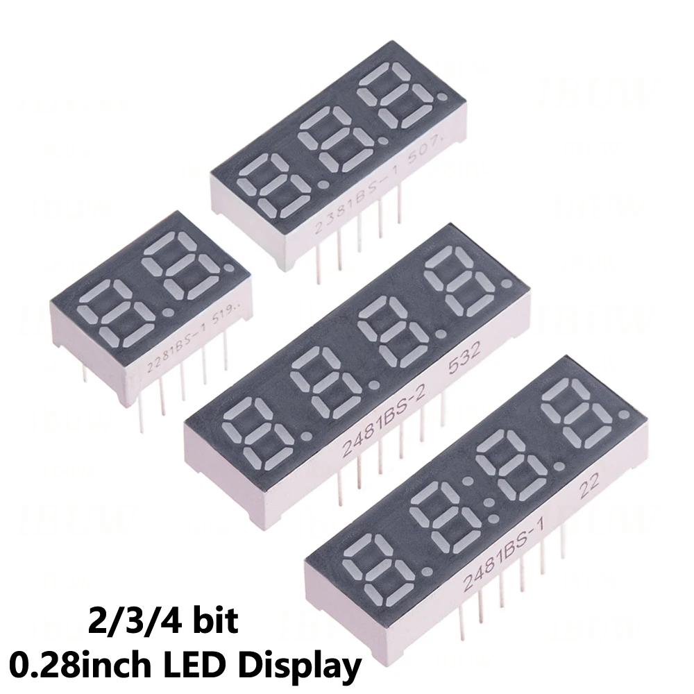 0.28inch LED Display 7 segment 3 4 0.28inch 1 2 Digital tube Common AnodeCathode Red Bit digital Tube