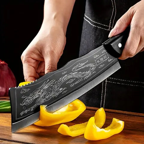 ZENG Dragon Pattern Bone Cleaver Professional Butcher Knife Precise Cutting Of Beef Lamb Sharp Kitchen Tool Efficient Slicing