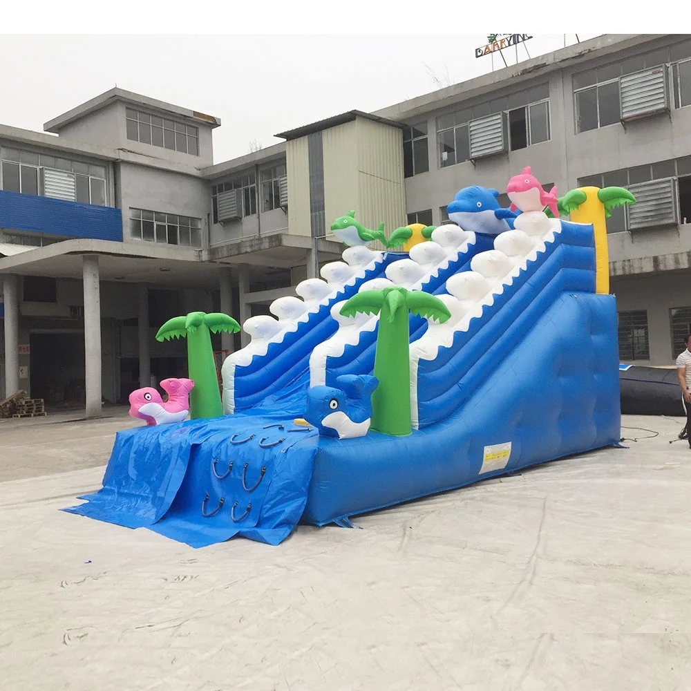 Commercial Kids Blue Inflatable Water Slides For Pool Large Cheap Backyard Inflatable Whale Slide Water Park